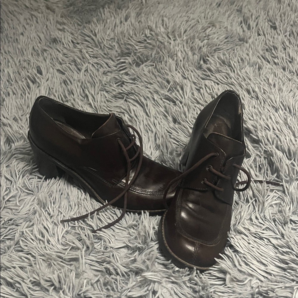 Ladies  Dark Brown Lace-Up Dress Shoes